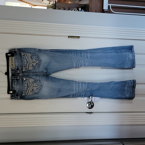 ROCK REVIVAL JEANS DESTRUCTIVE MID RISE BOOT BORIS 27 - Picture 5 of 8